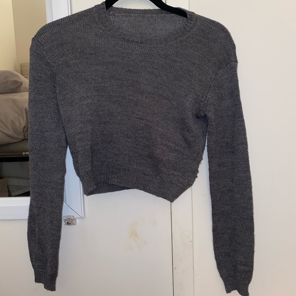 Gray cropped sweater
